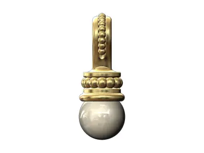 Beaded 6mm pearl pendant and charm 3D print model