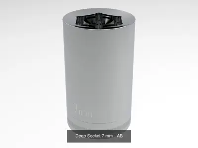Deep Sockets from 5 to 13 mm 3D Model Pack