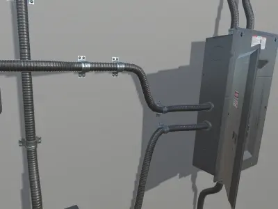 Fuse Boxes with modular wiring Low-poly 3D model