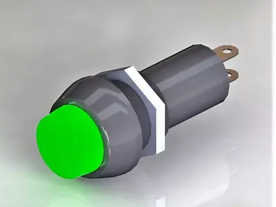 Signal bulb 10 green 3D model