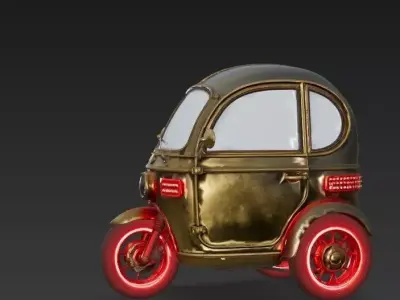 Brass-Scarab Cyber Trike Low Poly 3D Model Low-poly 3D model