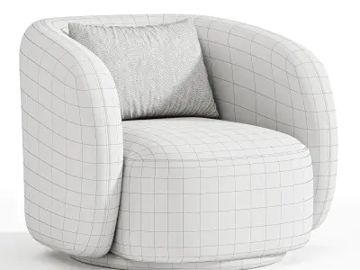 Poole Swivel Lounge Chair 3D model