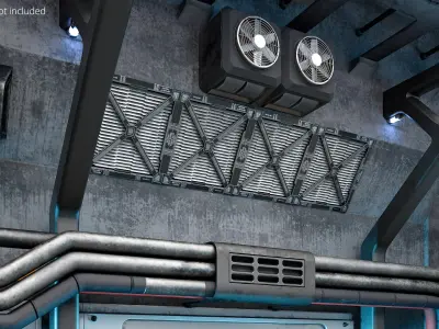 Mechanical Exhaust Panel 5000 RPM Grey 3D model
