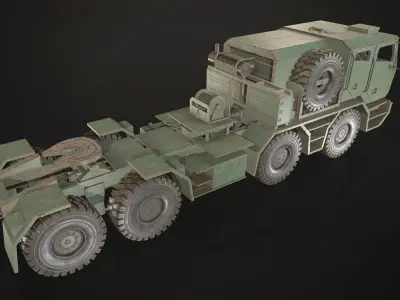 Heavy Military Truck V2 - Tractor Low-poly 3D model