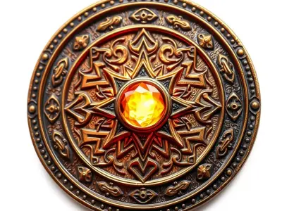 Ornate Sun Shield model pack Low-poly 3D model