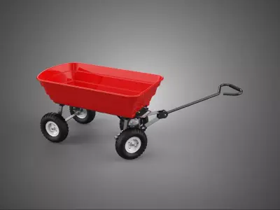 GARDEN CART TROLLEY TURNTABLE STEERING AXLE HANDLE WAGON TRAILER 3D model