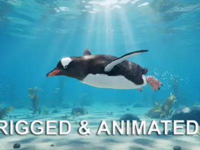 Penguin Low-poly 3D model shop