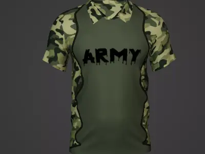 Military Soldier Clothing T-shirt Low-poly 3D model 37