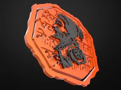 Chhatrapati Shivaji Maharaj Rajmudra Low-poly 3D model