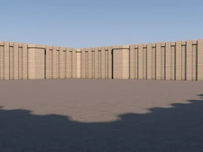 Low Poly Medieval Walls Low-poly 3D model