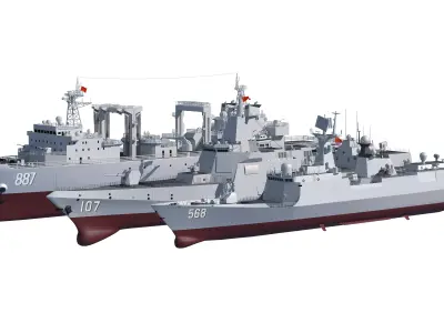  055 Zunyi Ship 054A Hengyang Ship 903 Replenishment Ship 3D model