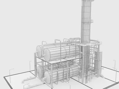 Oil Refinery Module Low-poly 3D model