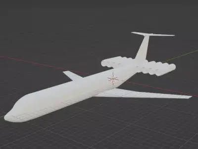 Fictional Ground-effect vehicle Ekranoplane Jetliner Low-poly 3D model