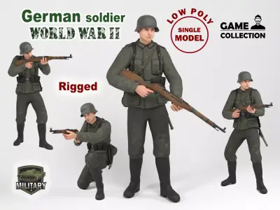 German Soldier 1 Low-poly 3D model