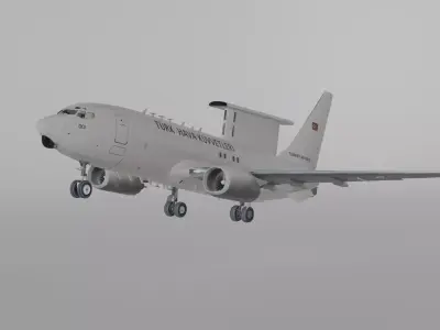 Boeing 737 AEWC  TAF 3D model