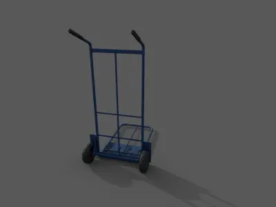 Wheel hand trolley Low-poly 3D model