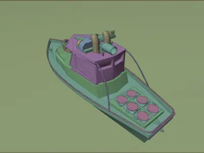 Game Ready Patrol Boat Low-poly 3D model