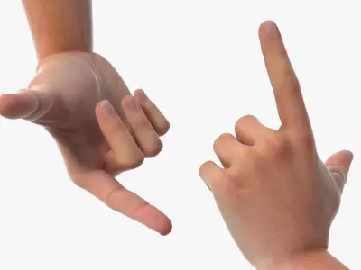 Realistic Male Hands Creating Framing Pose 3D model