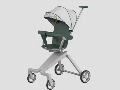 Sitting Baby Umbrella Stroller 3D model