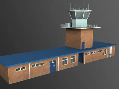 Jandakot Airport Tower Low-poly 3D model