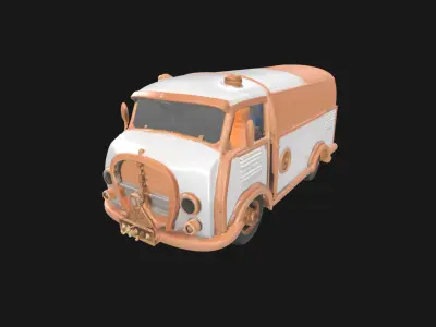 Steampunk Van 3D Model RetroFuturistic Victorian Era Low-poly 3D model purchase
