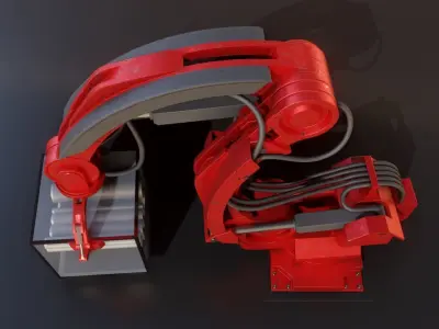Industrial Robot Arm High and Low-Poly 3D Model Pack