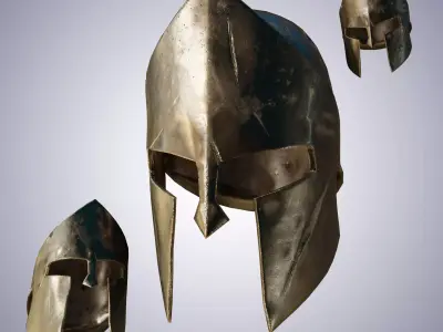 Greek helmet Low-poly 3D model purchase