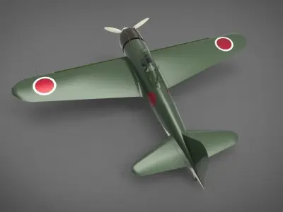 Mitsubishi A6M Zero 3D model 2