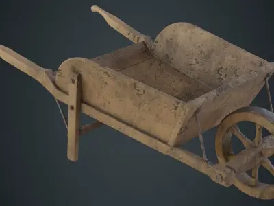 Wheelbarrow 4D Low-poly 3D model