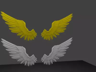ANGEL WING low poly or Medium poly Low-poly 3D model