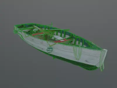 wooden boat  3D model