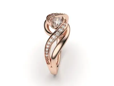 solitaire with ring sizes  8 part S18 3D print model