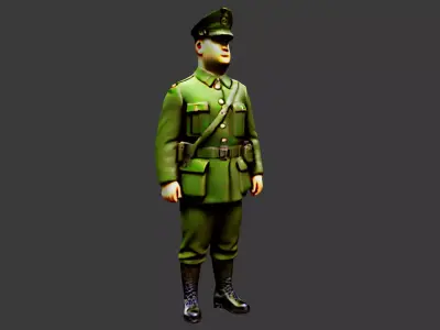 World War II Soldier Low-poly 3D model