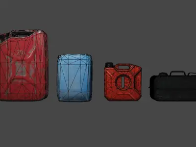 Canister and water-can kit PBR  Low-poly 3D model