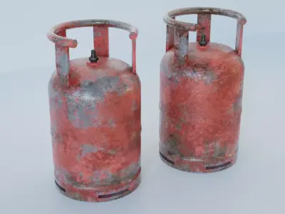 WornOff Gas Cylinder 3D model