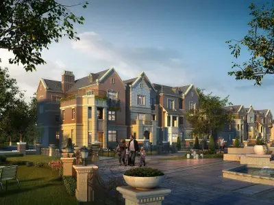 3Dmax fashion city commercial square building 343 3D model