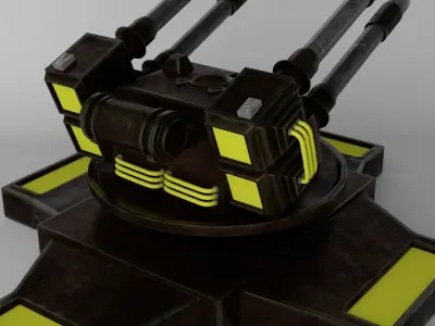Sci-fi Turret Low-poly 3D model buy