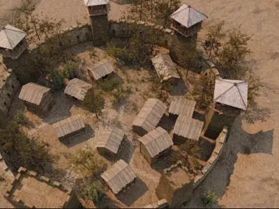 Fortified Island Settlement 3D model purchase
