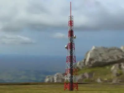 Radio Tower - PBR Low-poly 3D model