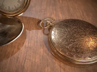 Antique Pocket Watch Low-poly 3D model purchase