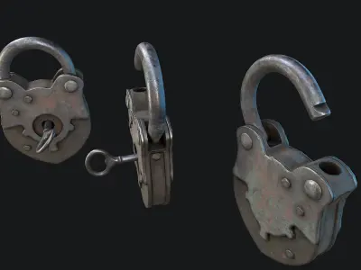 Padlock 1 Low-poly 3D model