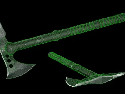 Tactical Tomahawk Game ready mesh and textures Low-poly 3D model