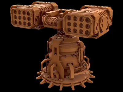 Missile Launcher 2 - Clay 3D model