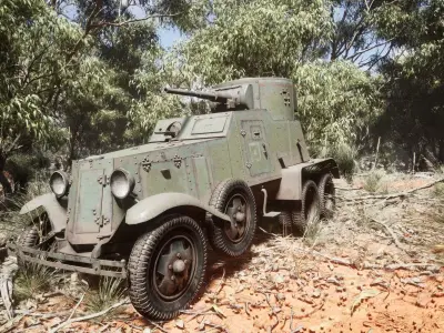 Ba6 armoured vehicle Low-poly 3D model