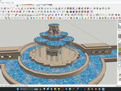 CLassical monument fountain 3d model 3D model