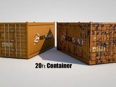 Shipping Containers Low-poly 3D model purchase