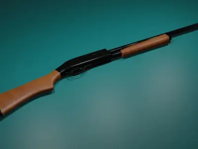 Remington 870 - Pump-action Shotgun Low-poly 3D model