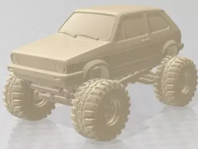 Volkwagen Golf MK1 - Monster Truck Printable 3D print model