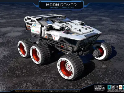 MOON - Rover  Low-poly 3D model