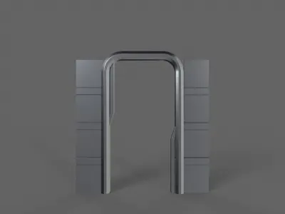 PBR Sci-Fi Door 1 Low-poly 3D model